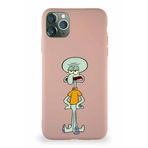 Printify Apple Iphone 11 Pro Max Soft Premier Kapak Squidward Dokunaç Tasarımlı Silikon Kılıf - Pudra