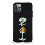 Printify Apple Iphone 11 Pro Max Soft Premier Kapak Squidward Dokunaç Tasarımlı Silikon Kılıf - Siyah