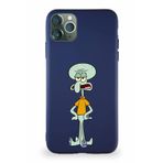 Printify Apple Iphone 11 Pro Max Soft Premier Kapak Squidward Dokunaç Tasarımlı Silikon Lacivert Kılıf