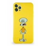 Printify Apple Iphone 11 Pro Max Soft Premier Kapak Squidward Dokunaç Tasarımlı Silikon Sarı Kılıf