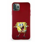 Printify Apple Iphone 11 Pro Max Soft Premier Kapak Sünger Bob Tasarımlı Silikon Mürdüm Kılıf