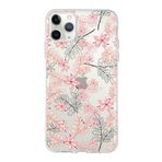 Printify Apple iPhone 11 Pro Max Uyumlu Kapak Floral Kırmızı Tasarımlı Şeffaf Silikon Kılıf