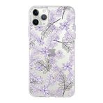 Printify Apple iPhone 11 Pro Max Uyumlu Kapak Floral Lila Tasarımlı Şeffaf Silikon Kılıf