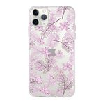 Printify Apple iPhone 11 Pro Max Uyumlu Kapak Floral Pudra Tasarımlı Şeffaf Silikon Kılıf