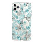 Printify Apple iPhone 11 Pro Max Uyumlu Kapak Floral Su Yeşili Tasarımlı Şeffaf Silikon Kılıf