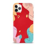 Printify Apple Iphone 11 Pro Max Uyumlu Lansman Karışık Renkler Tasarımlı Içi Kadife Kapak-Kırmızı Kılıf
