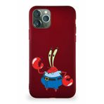 Printify Apple Iphone 11 Pro Soft Premier Kapak Bay Yengeç Tasarımlı Silikon Kılıf - Mürdüm