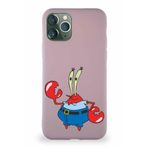 Printify Apple Iphone 11 Pro Soft Premier Kapak Bay Yengeç Tasarımlı Silikon Kılıf - Pudra