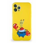 PrintiFy Apple Iphone 11 Pro Soft Premier Kapak Bay Yengeç Tasarımlı Silikon Kılıf - Sarı