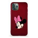 PrintiFy Apple iPhone 11 Pro Soft Premier Kapak Minnie Mouse-b Tasarımlı Silikon Kılıf - Mürdüm