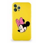 PrintiFy Apple iPhone 11 Pro Soft Premier Kapak Minnie Mouse-b Tasarımlı Silikon Kılıf - Sarı