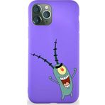 Printify Apple Iphone 11 Pro Soft Premier Kapak Plankton Tasarımlı Silikon Kılıf - Mor