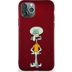 Printify Apple Iphone 11 Pro Soft Premier Kapak Squidward Dokunaç Tasarımlı Silikon Kılıf - Mürdüm