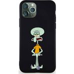 Printify Apple Iphone 11 Pro Soft Premier Kapak Squidward Dokunaç Tasarımlı Silikon Kılıf - Siyah