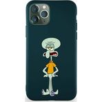 Printify Apple Iphone 11 Pro Soft Premier Kapak Squidward Dokunaç Tasarımlı Silikon Kılıf - Yeşil