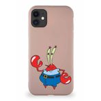Printify Apple Iphone 11 Soft Premier Kapak Bay Yengeç Tasarımlı Silikon Kılıf - Pudra