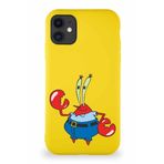 Printify Apple Iphone 11 Soft Premier Kapak Bay Yengeç Tasarımlı Silikon Kılıf - Sarı