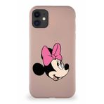 PrintiFy Apple iPhone 11 Soft Premier Kapak Minnie Mouse-a Tasarımlı Silikon Kılıf - Pudra