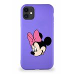 Printify Apple Iphone 11 Soft Premier Kapak Minnie Mouse-B Tasarımlı Silikon Kılıf - Mor