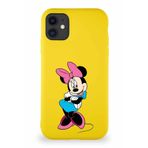 Printify Apple Iphone 11 Soft Premier Kapak Minnie Mouse-D Tasarımlı Silikon Kılıf - Sarı
