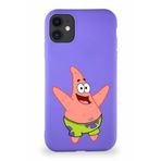 PrintiFy Apple Iphone 11 Soft Premier Kapak Patrick Yıldız Tasarımlı Silikon Kılıf - Mor