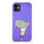 Printify Apple Iphone 11 Soft Premier Kapak Pearl Yengeç Tasarımlı Silikon Kılıf - Mor