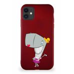 Printify Apple Iphone 11 Soft Premier Kapak Pearl Yengeç Tasarımlı Silikon Kılıf - Mürdüm