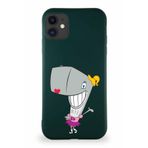 Printify Apple Iphone 11 Soft Premier Kapak Pearl Yengeç Tasarımlı Silikon Kılıf - Yeşil