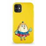 PrintiFy Apple Iphone 11 Soft Premier Kapak Puff Tasarımlı Silikon Kılıf - Sarı