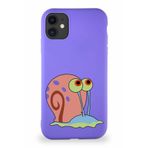 Printify Apple Iphone 11 Soft Premier Kapak Salyangoz Gary Tasarımlı Silikon Kılıf - Mor