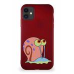 Printify Apple Iphone 11 Soft Premier Kapak Salyangoz Gary Tasarımlı Silikon Kılıf - Mürdüm