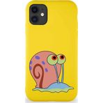 Printify Apple Iphone 11 Soft Premier Kapak Salyangoz Gary Tasarımlı Silikon Kılıf - Sarı