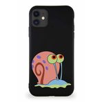 Printify Apple Iphone 11 Soft Premier Kapak Salyangoz Gary Tasarımlı Silikon Kılıf - Siyah