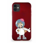 PrintiFy Apple Iphone 11 Soft Premier Kapak Sandy Tasarımlı Silikon Kılıf - Mürdüm