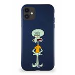 Printify Apple Iphone 11 Soft Premier Kapak Squidward Dokunaç Tasarımlı Silikon Kılıf - Lacivert
