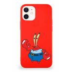 Printify Apple Iphone 12 Mini Soft Premier Kapak Bay Yengeç Tasarımlı Silikon Kılıf - Kırmızı