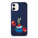 Printify Apple Iphone 12 Mini Soft Premier Kapak Bay Yengeç Tasarımlı Silikon Kılıf - Lacivert