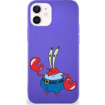 Printify Apple Iphone 12 Mini Soft Premier Kapak Bay Yengeç Tasarımlı Silikon Kılıf - Mor