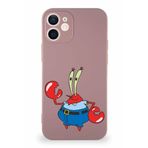 Printify Apple Iphone 12 Mini Soft Premier Kapak Bay Yengeç Tasarımlı Silikon Kılıf - Pudra