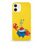 Printify Apple Iphone 12 Mini Soft Premier Kapak Bay Yengeç Tasarımlı Silikon Kılıf - Sarı