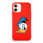 Printify Apple Iphone 12 Mini Soft Premier Kapak Donald Duck-B Tasarımlı Silikon Kılıf - Kırmızı