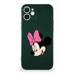 PrintiFy Apple iPhone 12 Mini Soft Premier Kapak Minnie Mouse-b Tasarımlı Silikon Kılıf - Yeşil