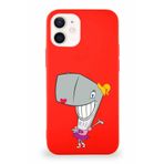 Printify Apple Iphone 12 Mini Soft Premier Kapak Pearl Yengeç Tasarımlı Silikon Kılıf - Kırmızı