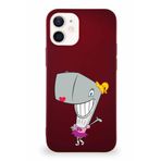Printify Apple Iphone 12 Mini Soft Premier Kapak Pearl Yengeç Tasarımlı Silikon Kılıf - Mürdüm