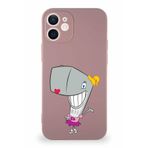 Printify Apple Iphone 12 Mini Soft Premier Kapak Pearl Yengeç Tasarımlı Silikon Kılıf - Pudra