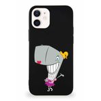 Printify Apple Iphone 12 Mini Soft Premier Kapak Pearl Yengeç Tasarımlı Silikon Kılıf - Siyah