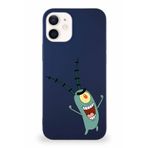 PrintiFy Apple Iphone 12 Mini Soft Premier Kapak Plankton Tasarımlı Silikon Kılıf - Lacivert