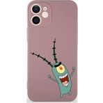 Printify Apple Iphone 12 Mini Soft Premier Kapak Plankton Tasarımlı Silikon Kılıf - Pudra