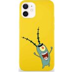 Printify Apple Iphone 12 Mini Soft Premier Kapak Plankton Tasarımlı Silikon Kılıf - Sarı