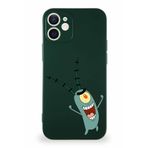 PrintiFy Apple Iphone 12 Mini Soft Premier Kapak Plankton Tasarımlı Silikon Kılıf - Yeşil